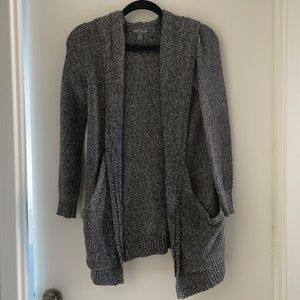 Heather grey hooded cardigan